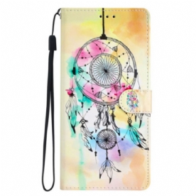 Bescherming Hoesje iPhone 16 Pro Max Aquarel Dromenvanger Met Riem