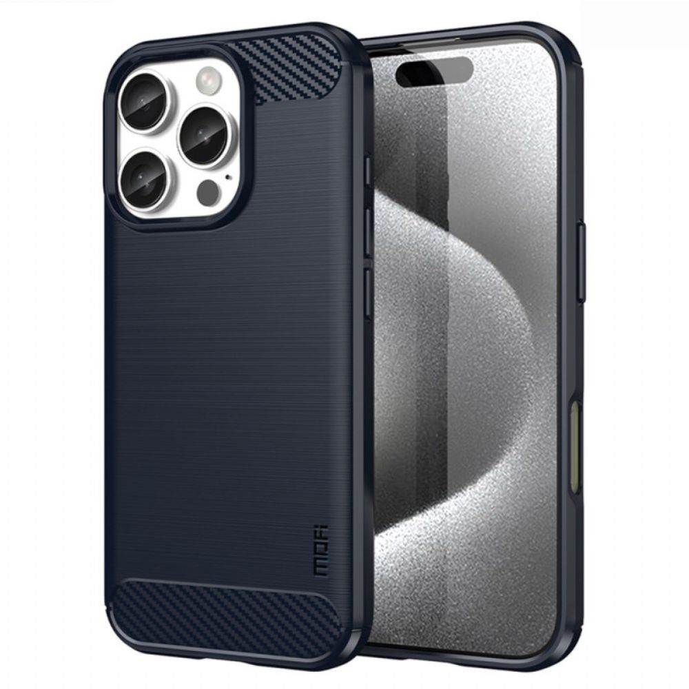 Case Hoesje iPhone 16 Pro Max Telefoonhoesje Mofi Geborstelde Koolstofvezel