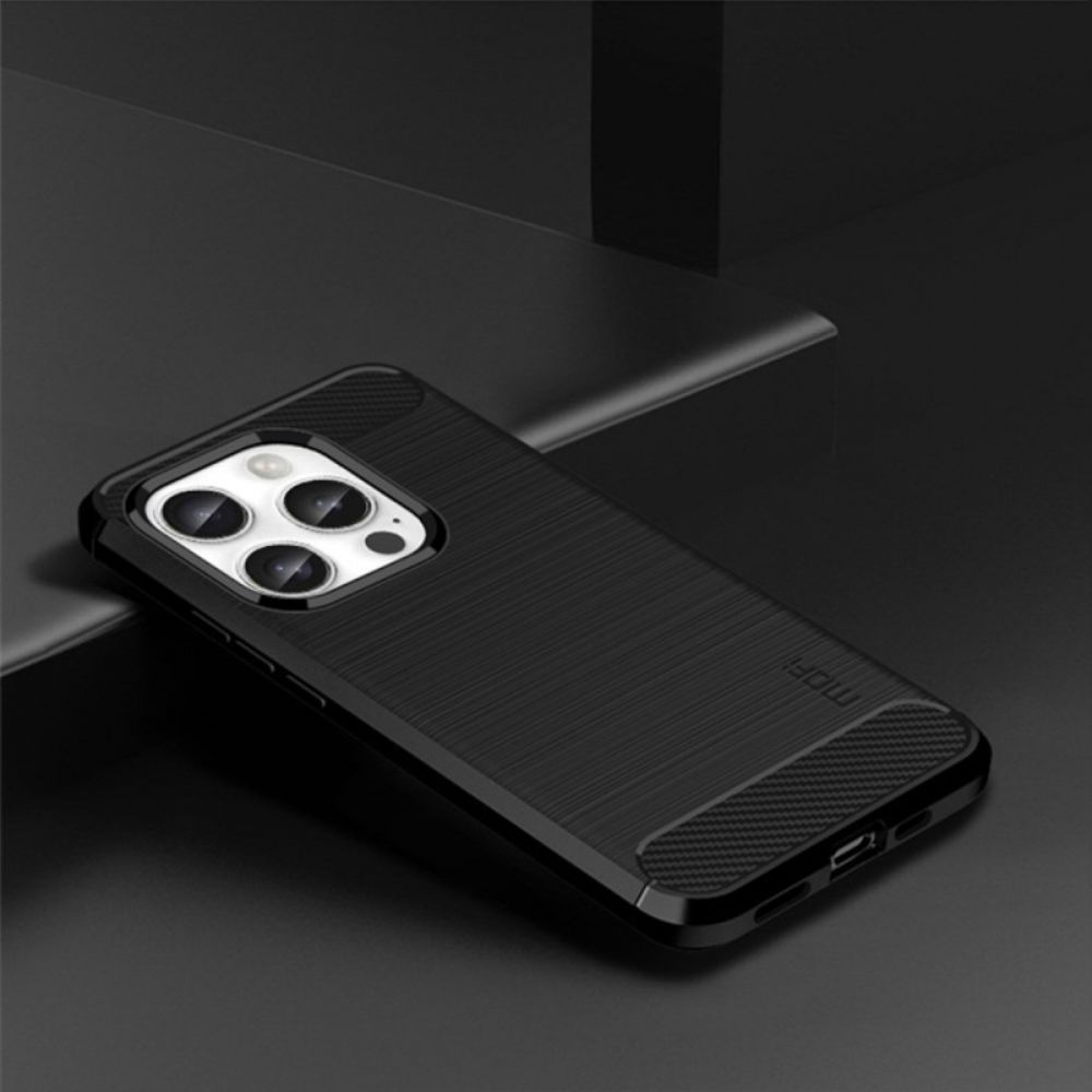 Case Hoesje iPhone 16 Pro Max Telefoonhoesje Mofi Geborstelde Koolstofvezel