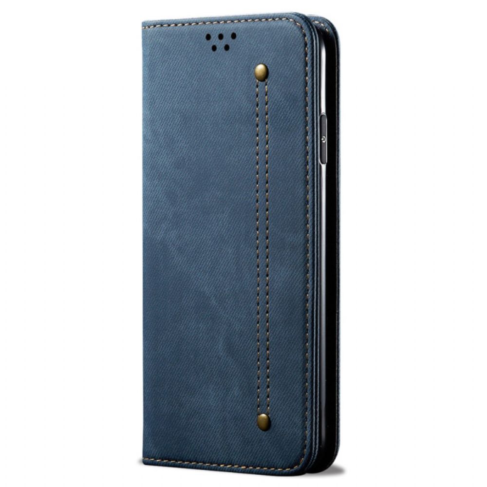 Folio-hoesje iPhone 16 Pro Max Jeansstof Bescherming Hoesje