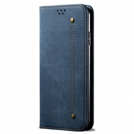 Folio-hoesje iPhone 16 Pro Max Jeansstof Bescherming Hoesje