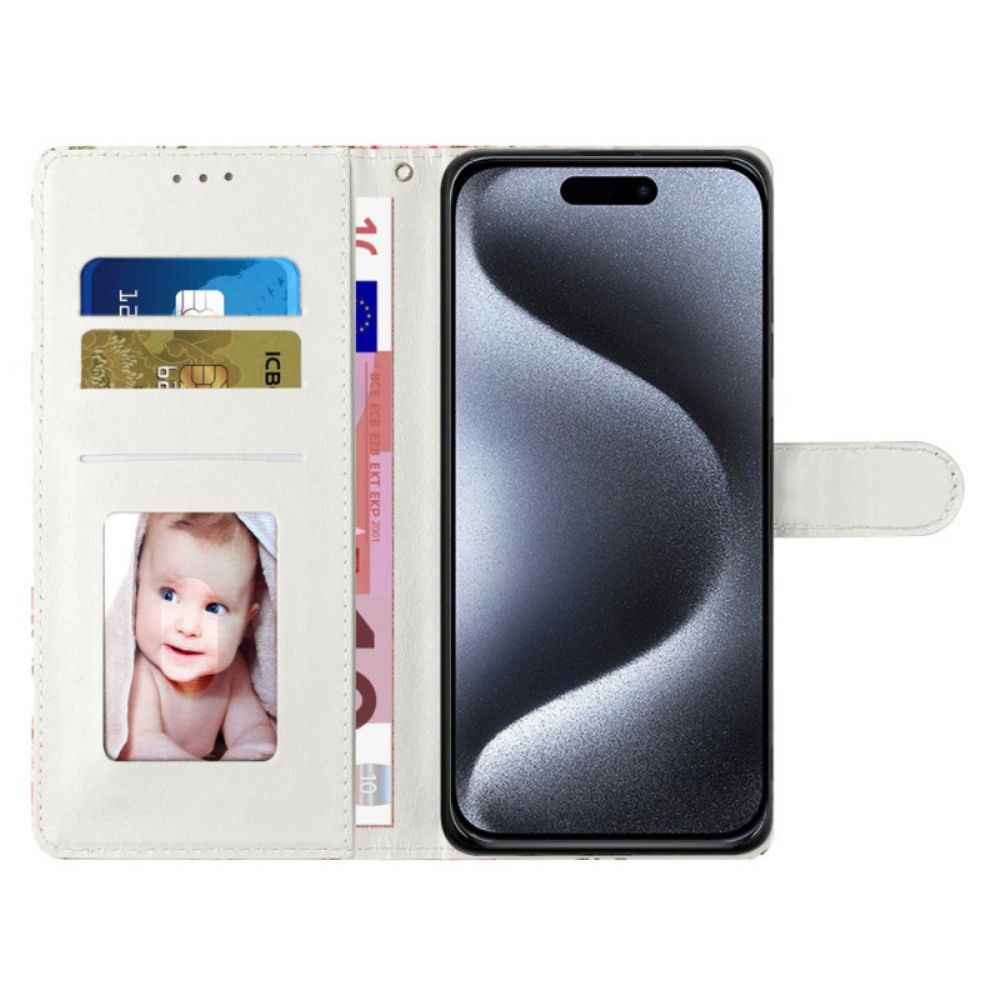 Folio-hoesje iPhone 16 Pro Max Telefoonhoesje Schattige Kat Met Riem