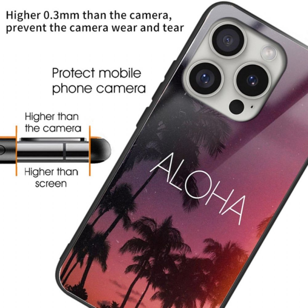 Hoesje iPhone 16 Pro Max Aloha Gehard Glas Bescherming Hoesje