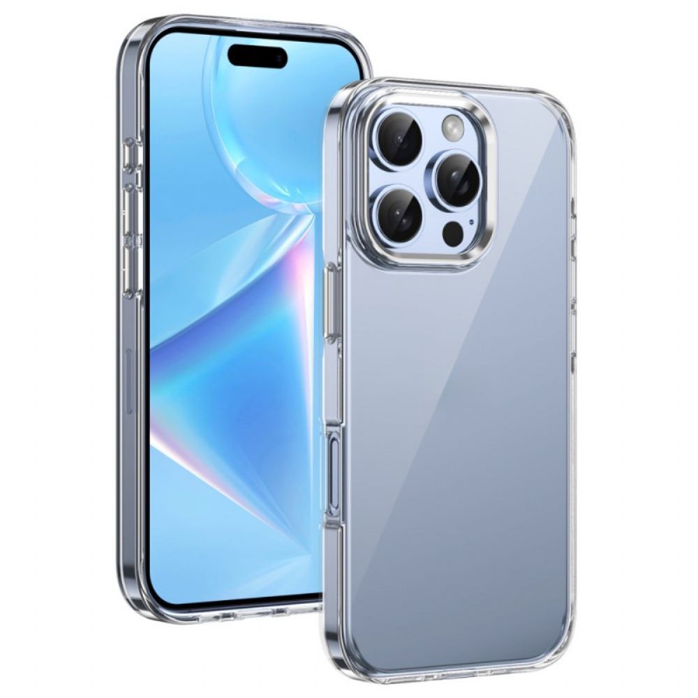 Hoesje iPhone 16 Pro Max Cameraframe Met Metaaleffect Bescherming Hoesje