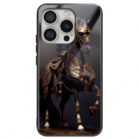 Hoesje iPhone 16 Pro Max Gemaskerd Paard Van Gehard Glas