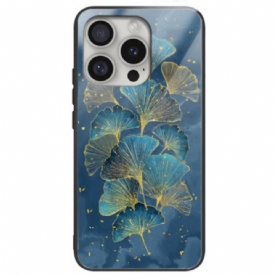 Hoesje iPhone 16 Pro Max Ginkgobladeren Van Gehard Glas