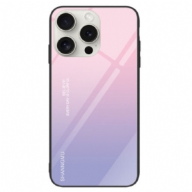 Hoesje iPhone 16 Pro Max Gradiënt Gehard Glas Roze Paars