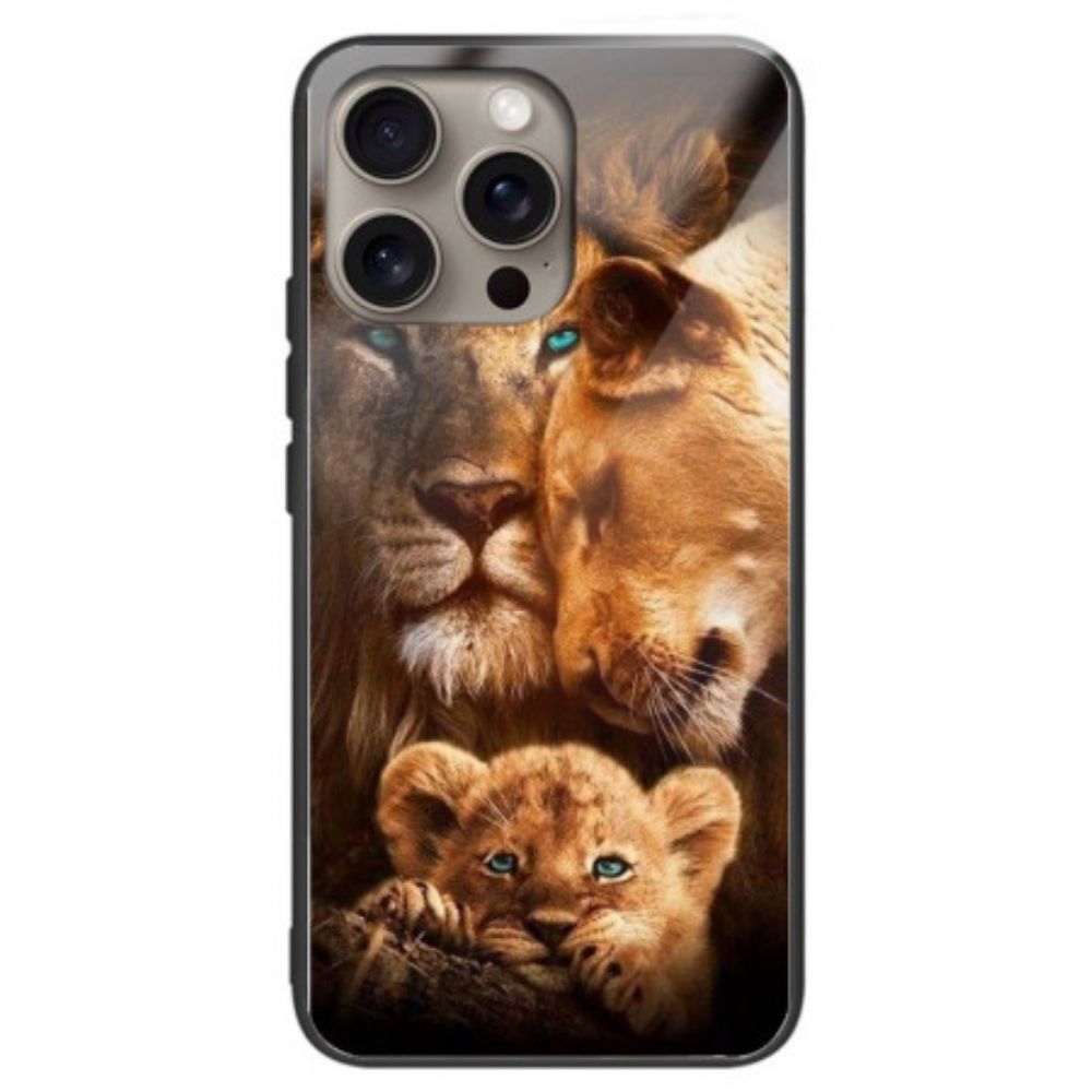 Hoesje iPhone 16 Pro Max Leeuwen Gehard Glas