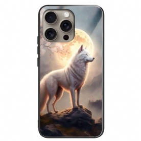 Hoesje iPhone 16 Pro Max Maanlicht Wolf Gehard Glas Bescherming Hoesje