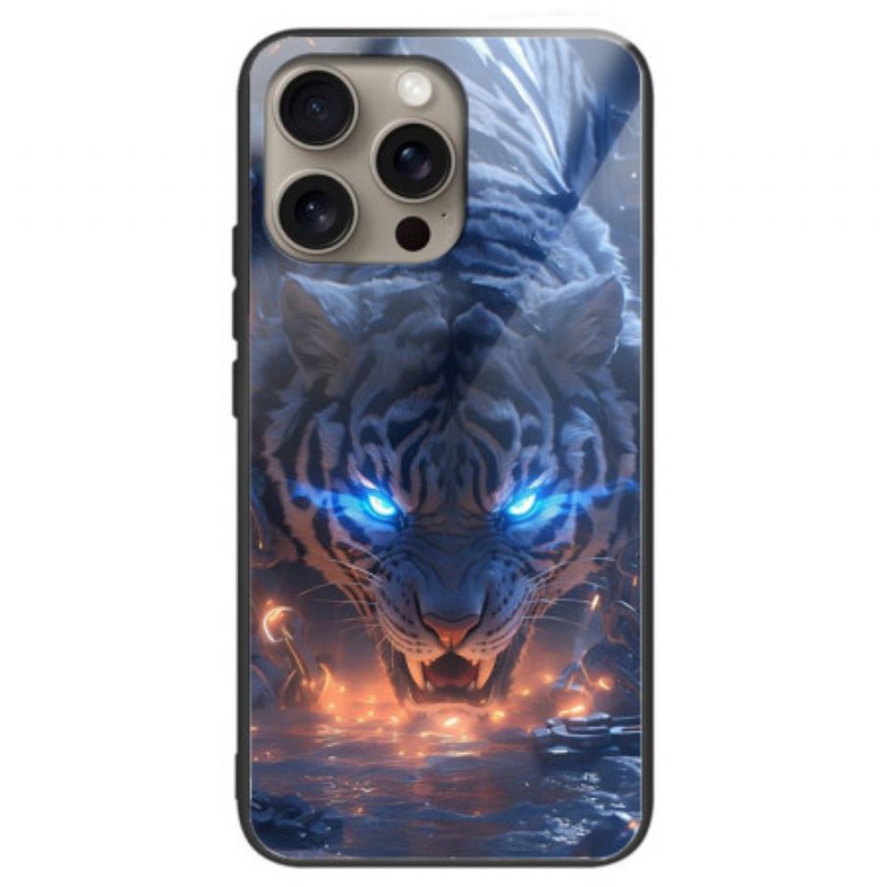 Hoesje iPhone 16 Pro Max Tijger Gehard Glas