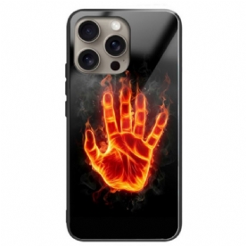 Hoesje iPhone 16 Pro Max Vuurpalm Gehard Glas