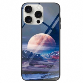 Hoesje iPhone 16 Pro Max Wit Planeet Gehard Glas