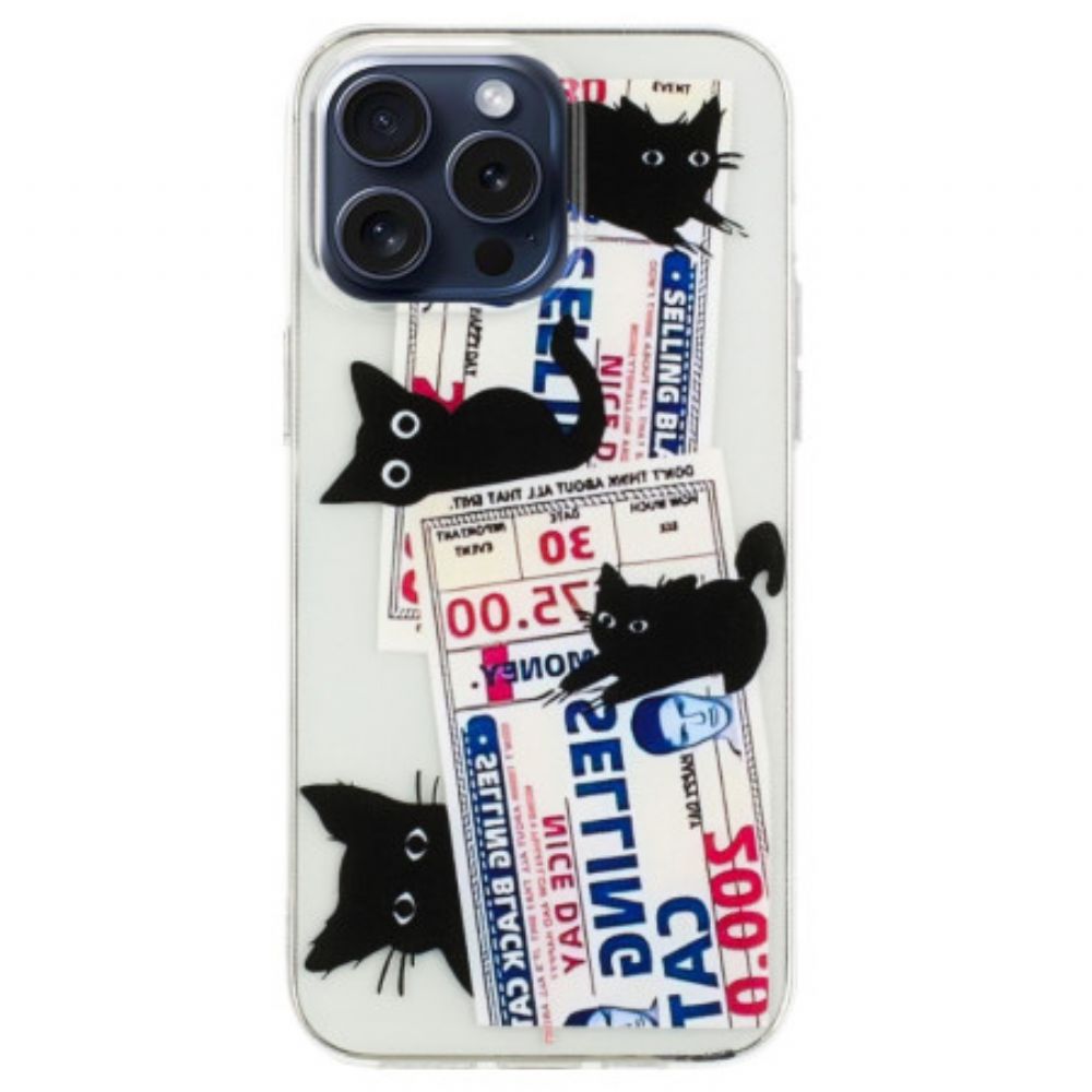 Hoesje iPhone 16 Pro Max Zwarte Katten