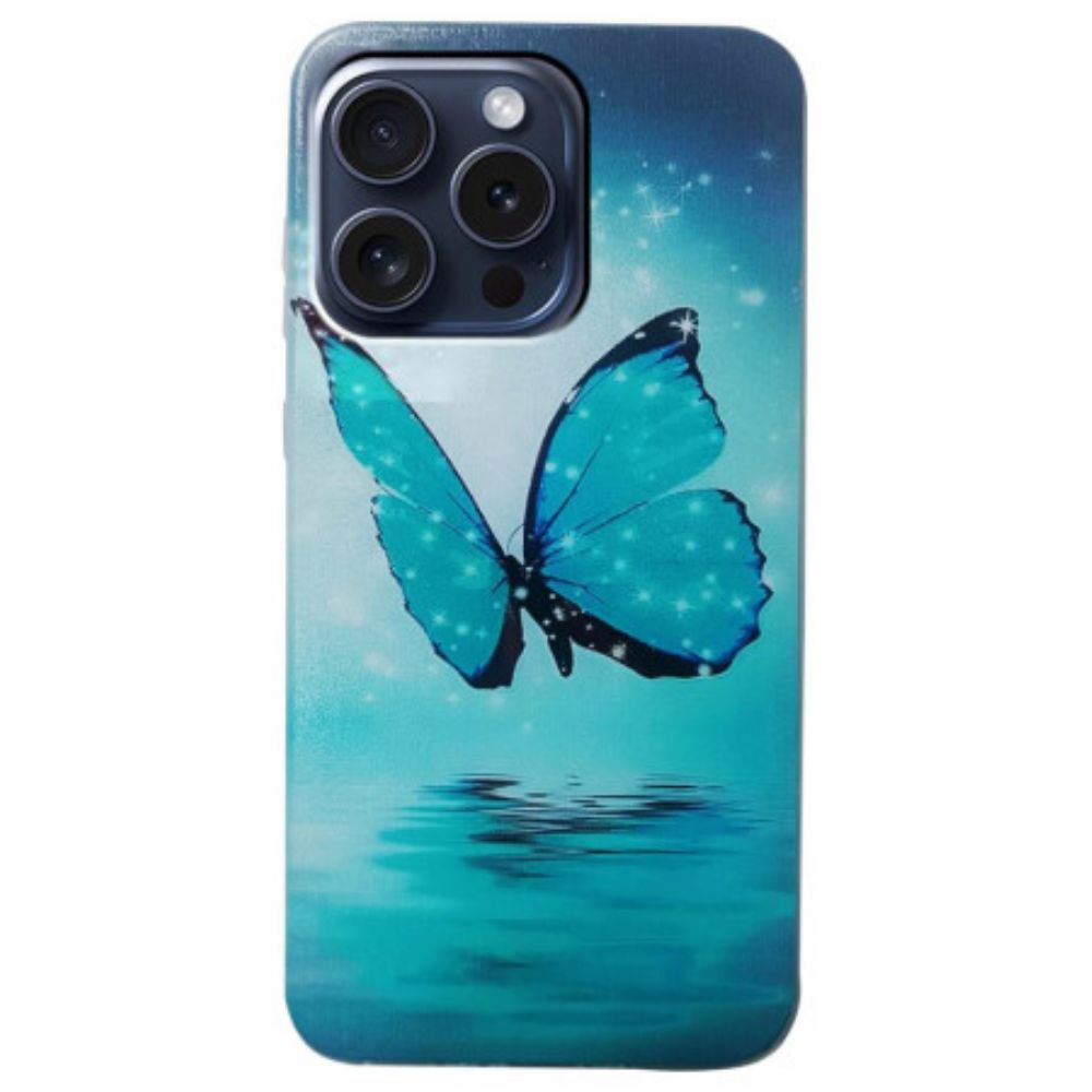 Hoesje Voor iPhone 16 Pro Max Blauwe Vlinder