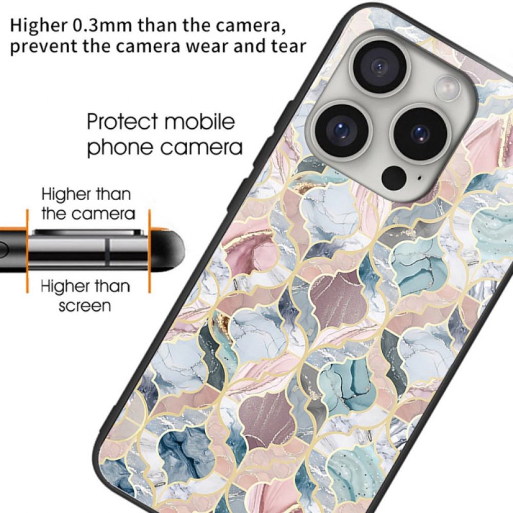 Hoesje Voor iPhone 16 Pro Max Gedrukt Patroon Van Gehard Glas