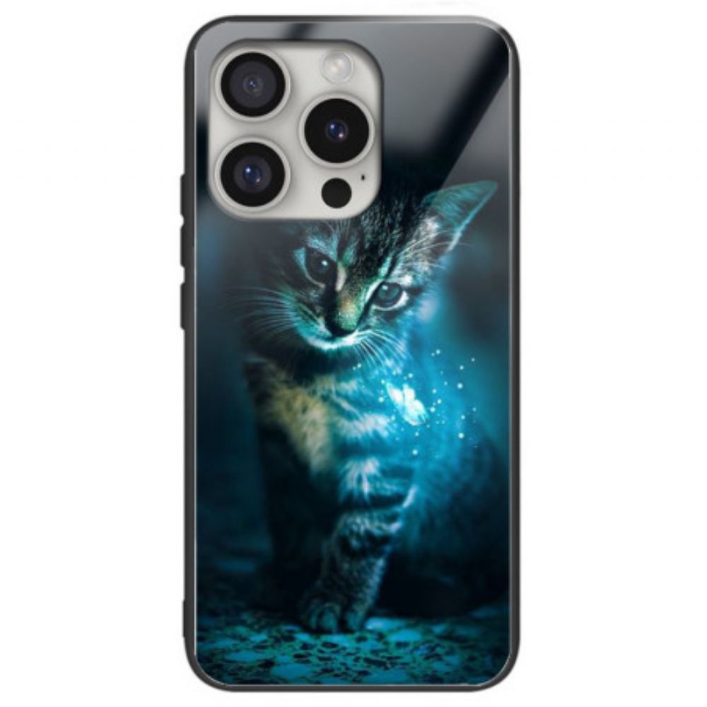 Hoesje Voor iPhone 16 Pro Max Gehard Glas Cat