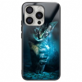 Hoesje Voor iPhone 16 Pro Max Gehard Glas Cat