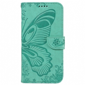 Leren Hoesje iPhone 16 Pro Max Vlinderafbeelding Bescherming Hoesje