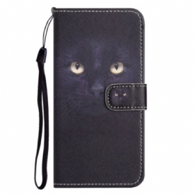 Leren Hoesje Voor iPhone 16 Pro Max Kattenogen Met Bandjes