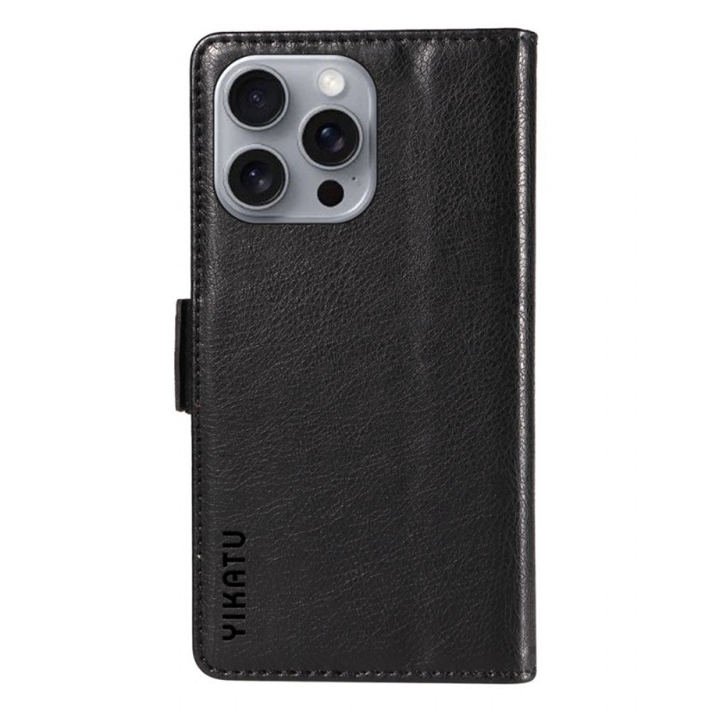 Leren Hoesje Voor iPhone 16 Pro Max Vintage Yikatu