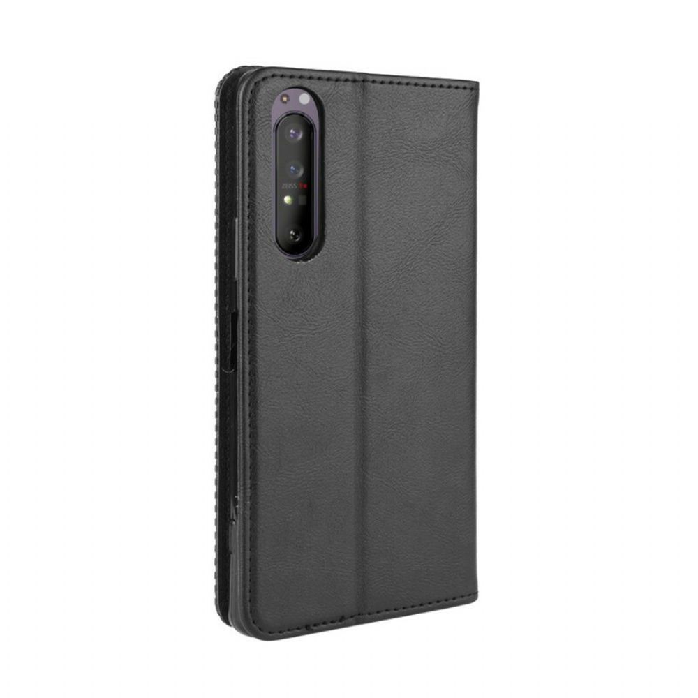 Bescherming Hoesje voor Sony Xperia 1 II Folio-hoesje Vintage Gestileerd Leereffect