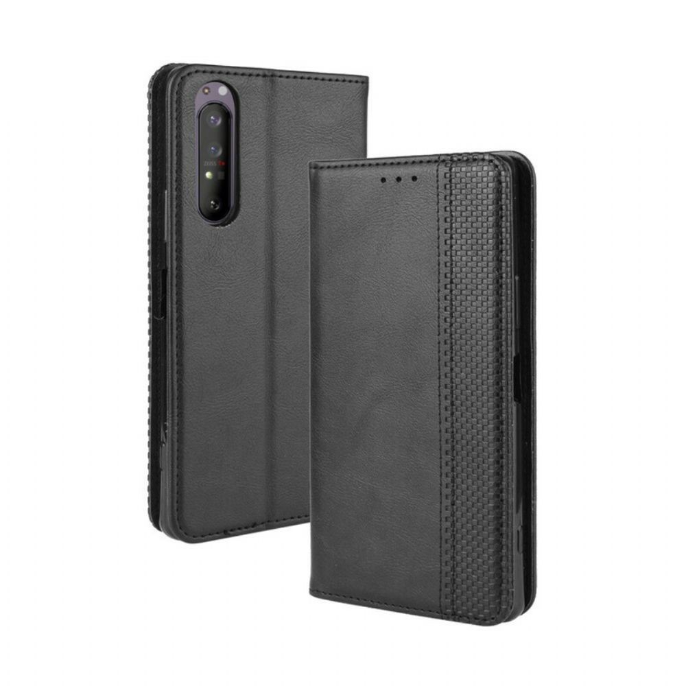 Bescherming Hoesje voor Sony Xperia 1 II Folio-hoesje Vintage Gestileerd Leereffect