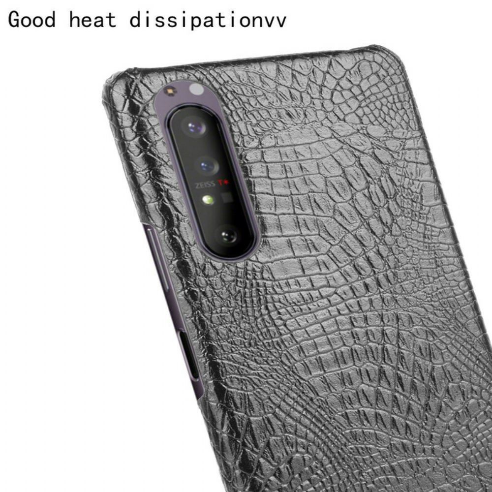 Hoesje voor Sony Xperia 1 II Krokodillenleereffect