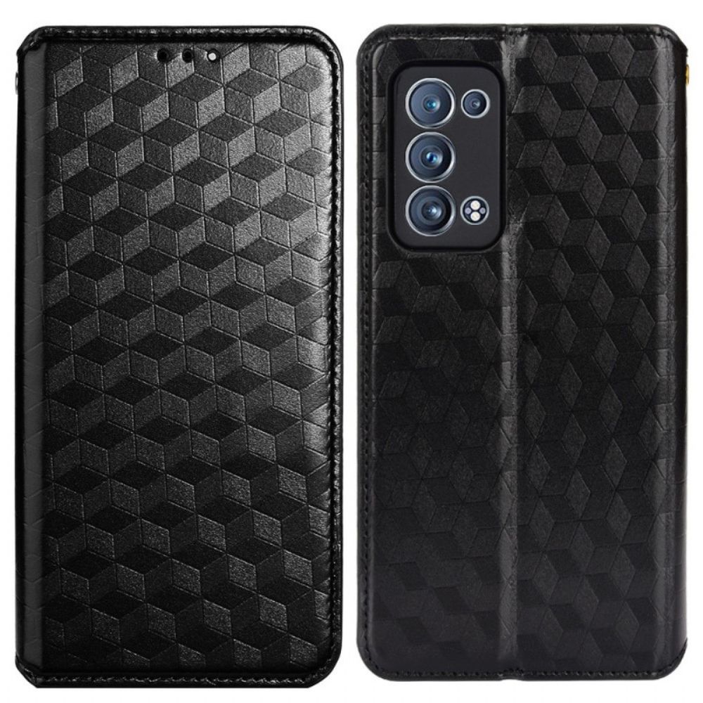 Bescherming Hoesje voor Oppo Reno 6 Pro 5G Folio-hoesje 3d-kubussen