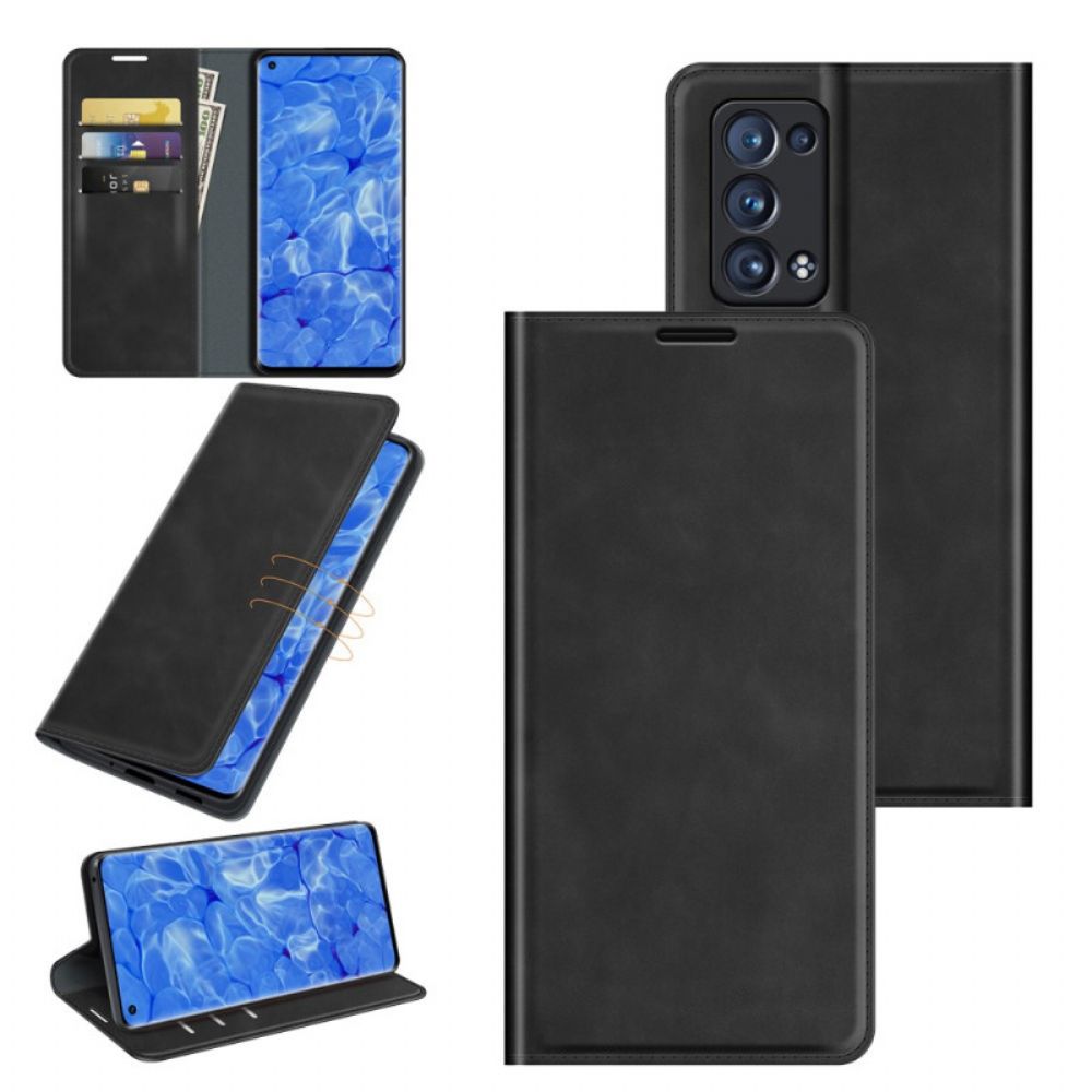 Bescherming Hoesje voor Oppo Reno 6 Pro 5G Folio-hoesje Skin-touch-zachtheid