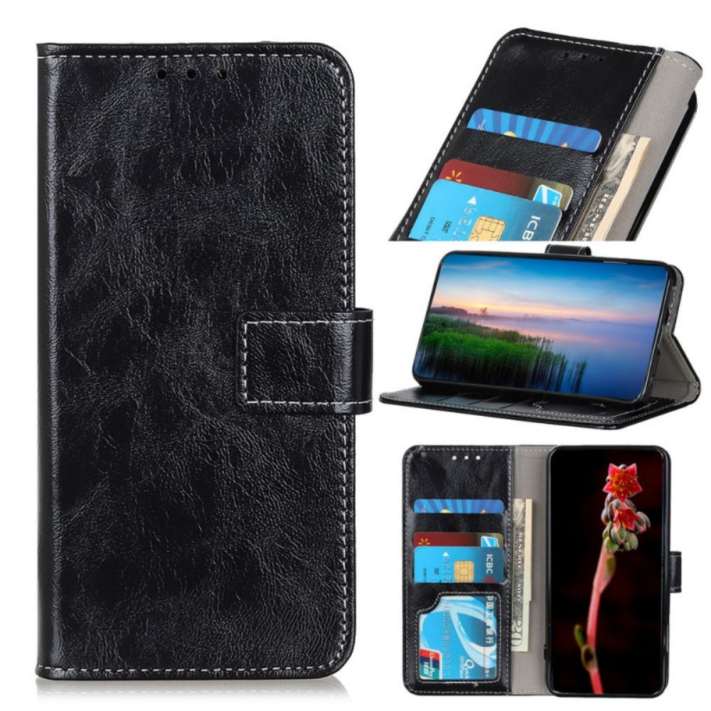 Folio-hoesje voor Oppo Reno 6 Pro 5G Crazy Horse Couture-textuur