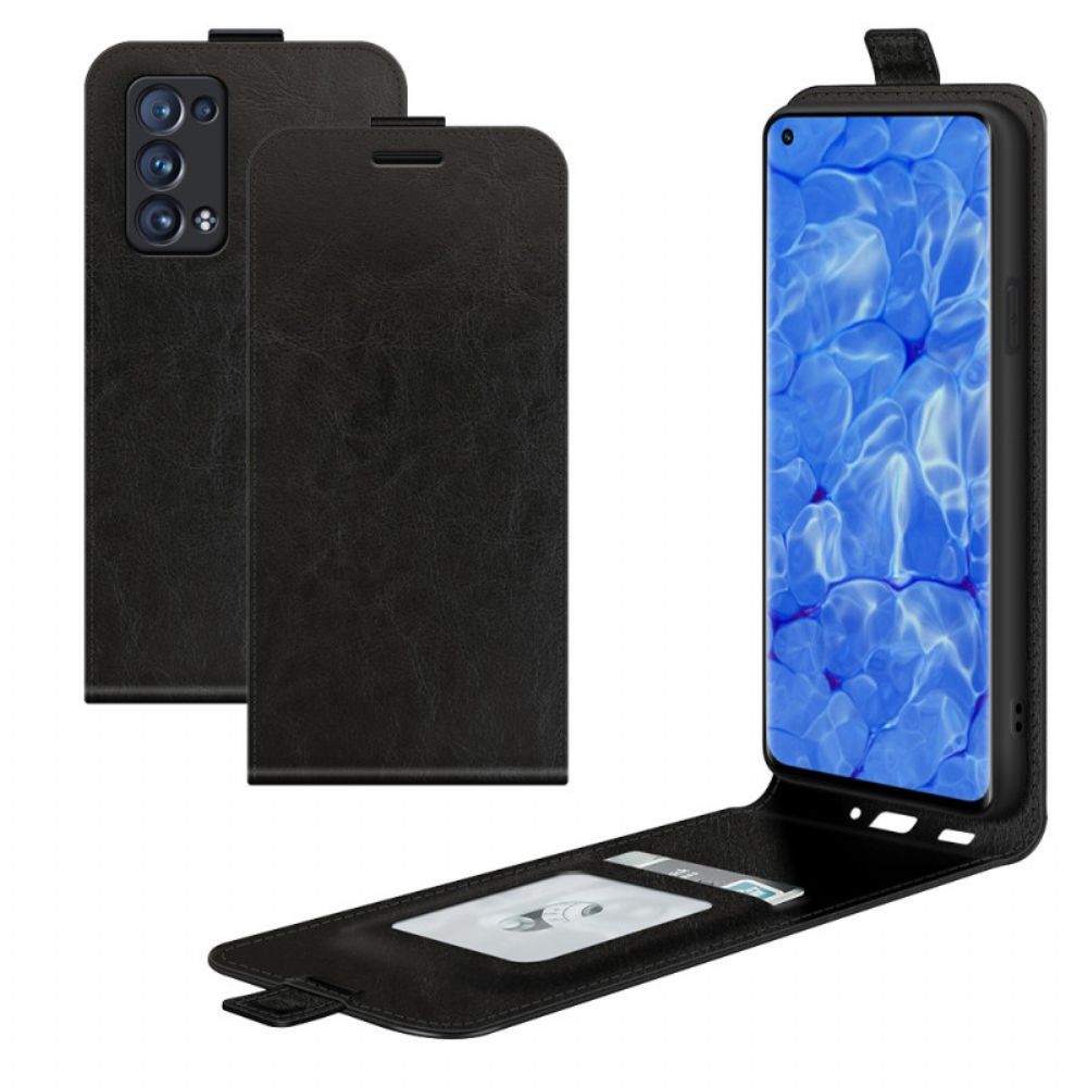 Folio-hoesje voor Oppo Reno 6 Pro 5G Klassieke Litchi Textuur Verticale Sluiting