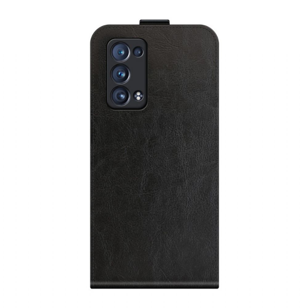 Folio-hoesje voor Oppo Reno 6 Pro 5G Klassieke Litchi Textuur Verticale Sluiting