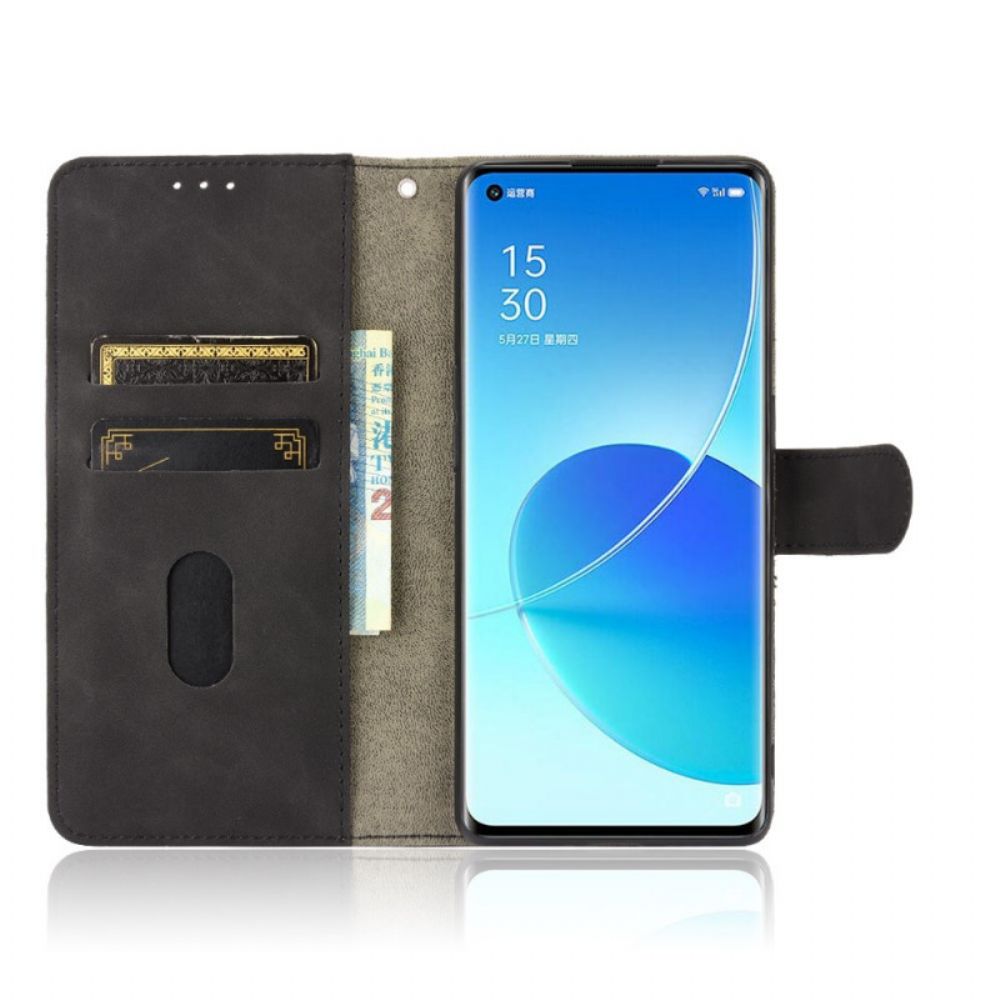 Folio-hoesje voor Oppo Reno 6 Pro 5G Met Ketting Kunstleer Kleur Band