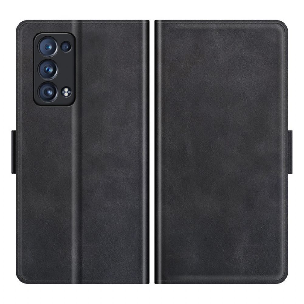 Folio-hoesje voor Oppo Reno 6 Pro 5G Skin-touch Zachte Dubbele Sluiting