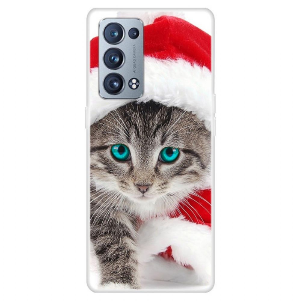 Hoesje voor Oppo Reno 6 Pro 5G Kerstkatje