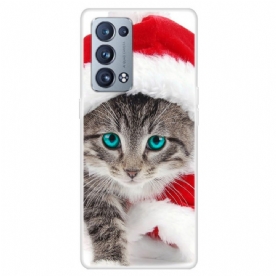 Hoesje voor Oppo Reno 6 Pro 5G Kerstkatje