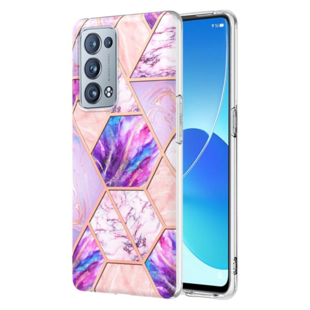 Hoesje voor Oppo Reno 6 Pro 5G Marmeren Geometrisch Patroon