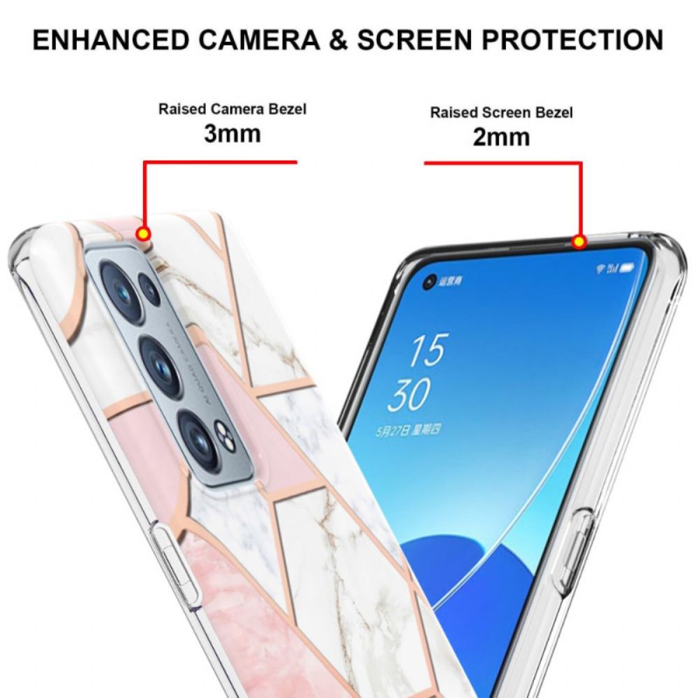 Hoesje voor Oppo Reno 6 Pro 5G Marmeren Geometrisch Patroon