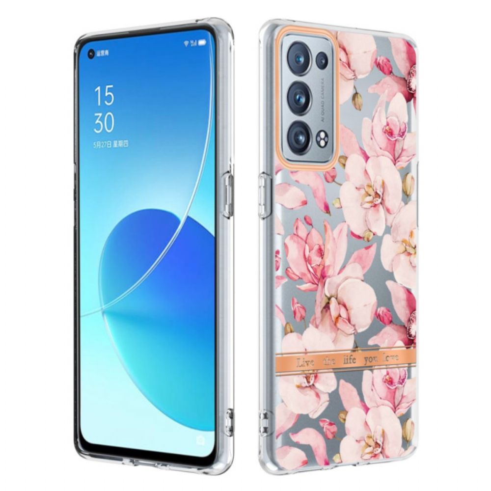 Hoesje voor Oppo Reno 6 Pro 5G Naadloos Bloemenpatroon