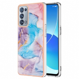 Telefoonhoesje voor Oppo Reno 6 Pro 5G Roze Marmerpatroon