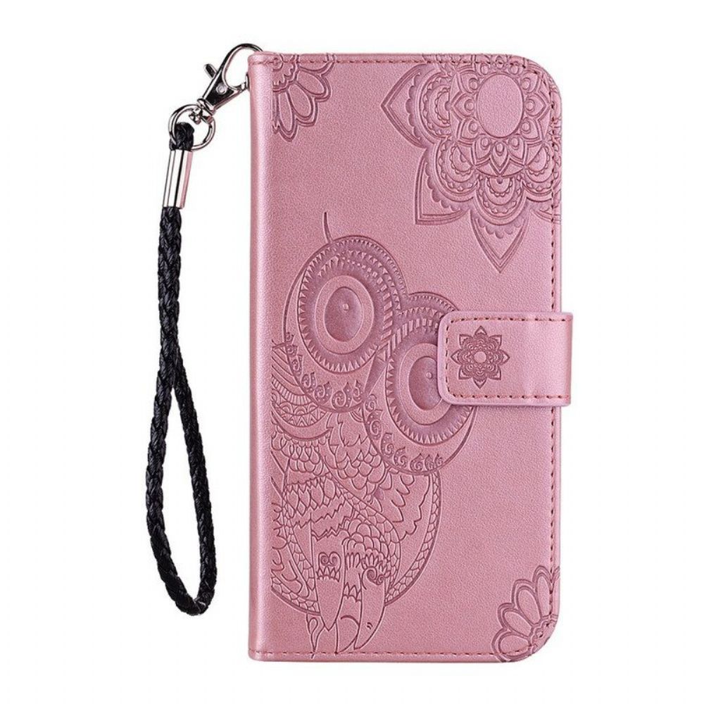 Folio-hoesje voor Xiaomi Redmi Note 10 5G Uil En Lanyard