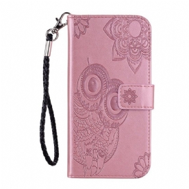 Folio-hoesje voor Xiaomi Redmi Note 10 5G Uil En Lanyard