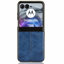 Cover Hoesje Motorola Razr 50 Telefoonhoesje Imitatieleren Stiksels