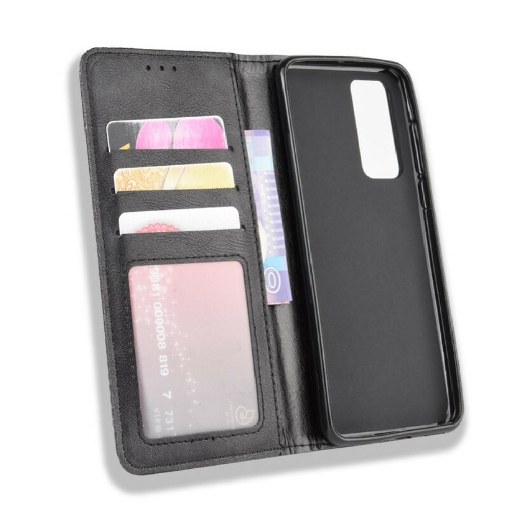 Bescherming Hoesje voor Huawei P40 Pro Folio-hoesje Vintage Gestileerd Leereffect