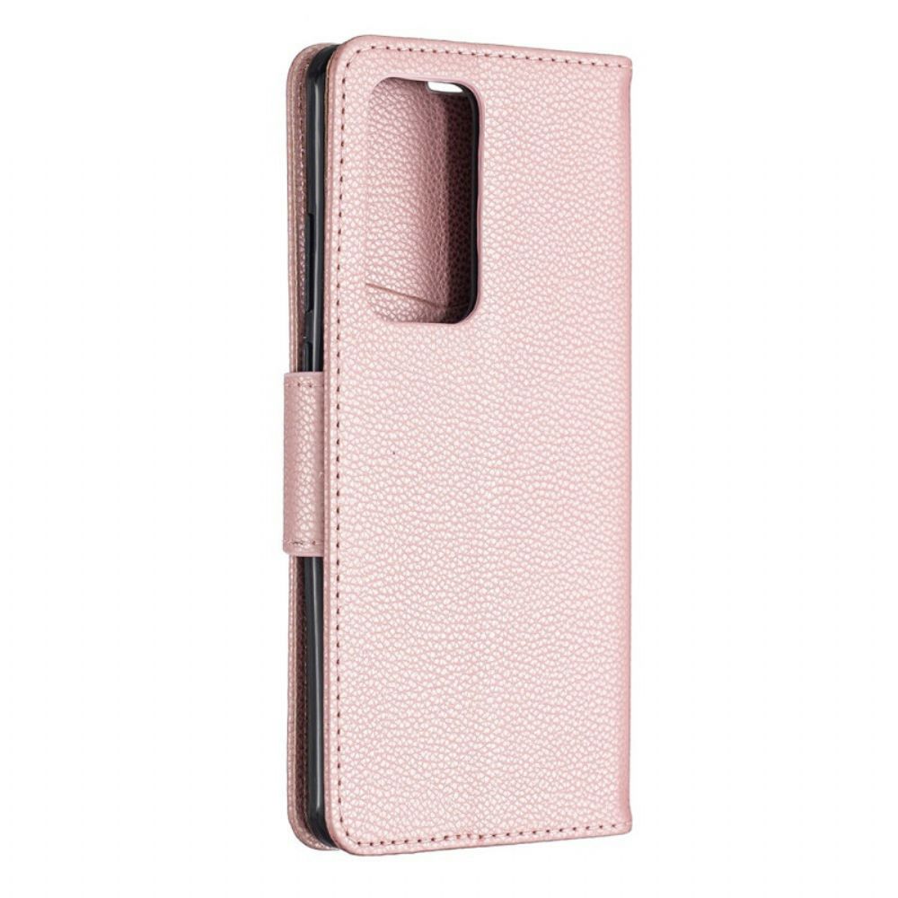 Folio-hoesje voor Huawei P40 Pro Flip Case Litchi Flap Schuin