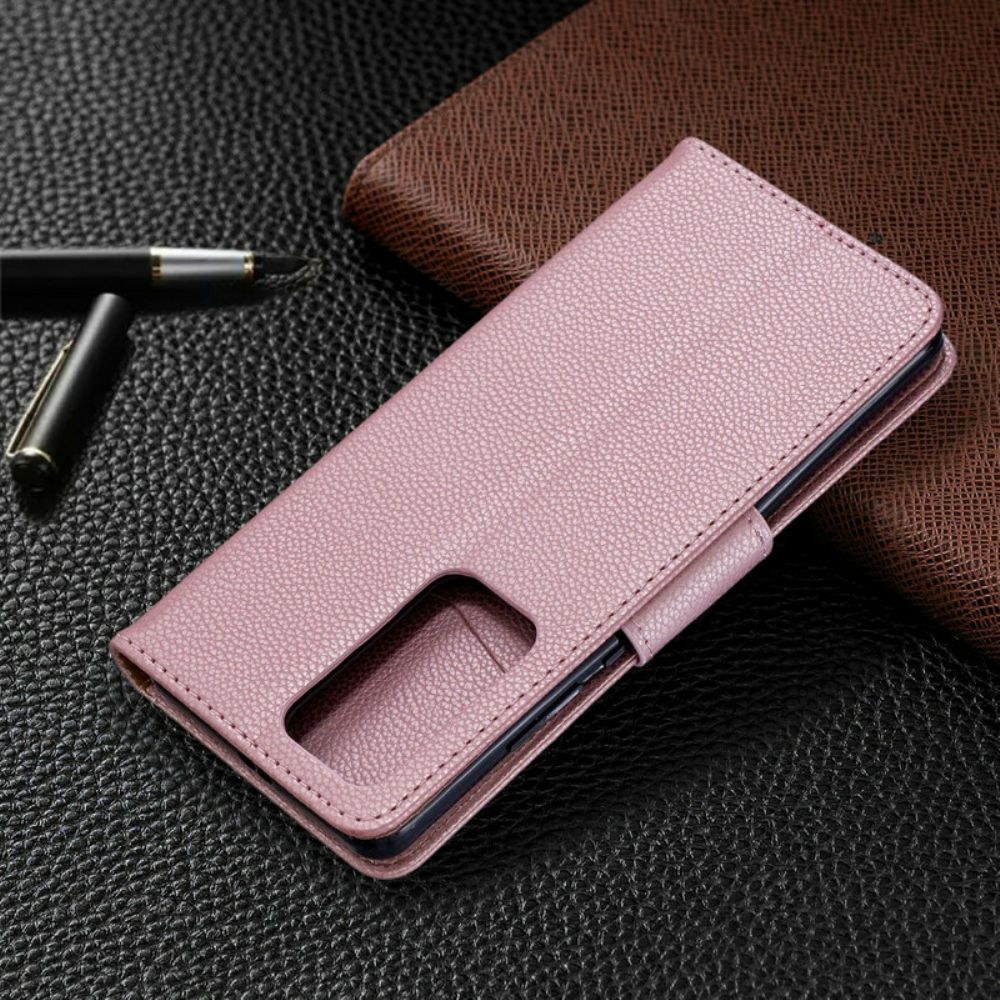 Folio-hoesje voor Huawei P40 Pro Flip Case Litchi Flap Schuin