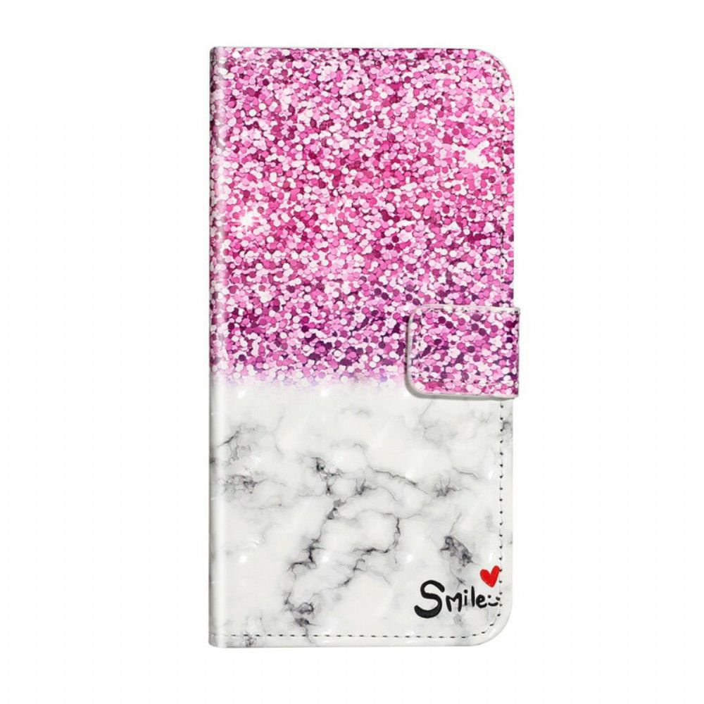 Folio-hoesje voor Huawei P40 Pro Glimlach Glitter