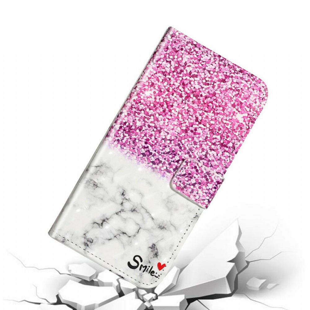 Folio-hoesje voor Huawei P40 Pro Glimlach Glitter