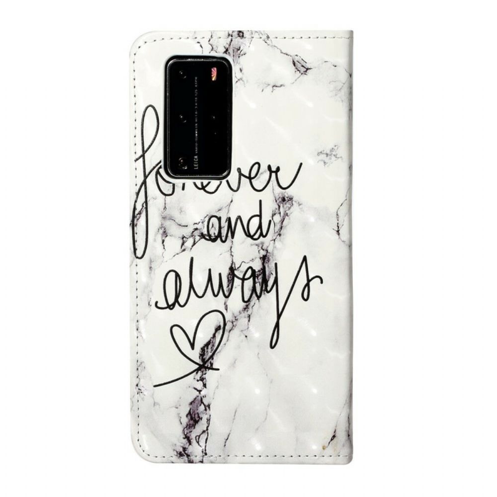 Folio-hoesje voor Huawei P40 Pro Marmer Forever & Always