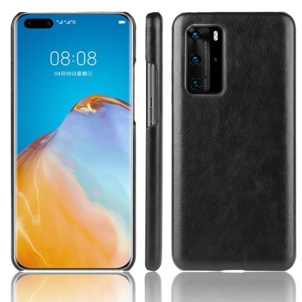 Hoesje voor Huawei P40 Pro Performance Litchi Leder Effect